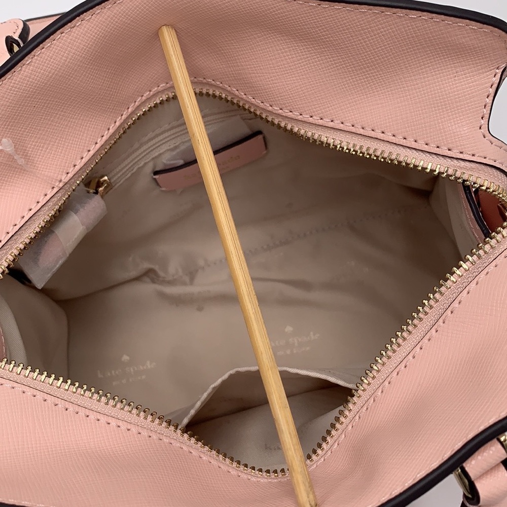 Madison Saffiano Leather Small Satchel Conch Pink COLOR - Picture 12 of 13